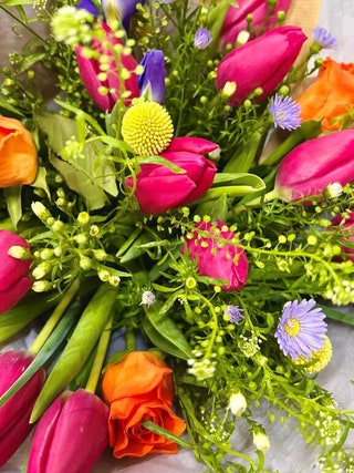 Image may contain Flower Flower Arrangement Flower Bouquet Plant Pattern Art Floral Design Graphics Petal and Rose